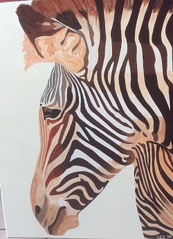 Zebra € 70,00   60 x 80 cm Verkocht.