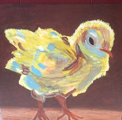 Kuiken € 10,00   50 x 50 cm.