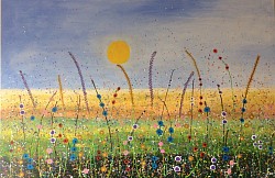 Bloemenweide  € 70,00. 75 x 115 cm.   Verkocht.