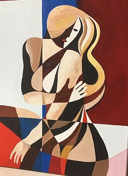 Vrijend stel € 75,00  40 x 50 cm.