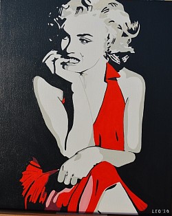 Marylin Monroe. € 40,00   50 x 60 cm.  Verkocht.
