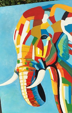 Olifant. 70 x 100 cm.  € 80,00.