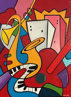 Muziek. 60 x 80 cm.  € 60,00.