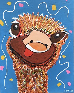 Struisvogel. 40 x 50 cm.   € 40;00