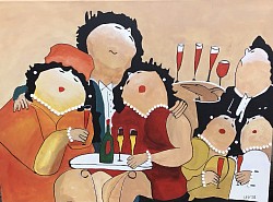 Dikke Dames  60 x 80 cm.  € 65,00.