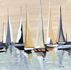 Zeilen. 50 x 50 cm.  € 65,00