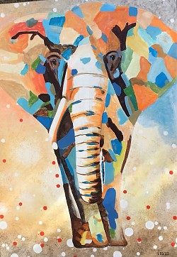 Olifant 70 x 100 cm.  € 85,00.