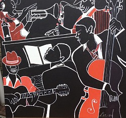 Muziek. 70 x 70 cm.  € 90,00