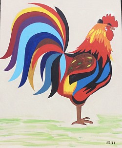 Haan  50 x 60 cm. € 40,00.